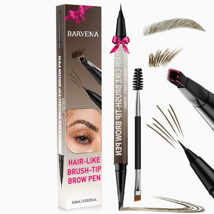 BARVENA Natural Wild Brow Pencil–Waterproof Dual-Ended Eyebrow Pencil, Smudge-Proof & Sweat-Proof